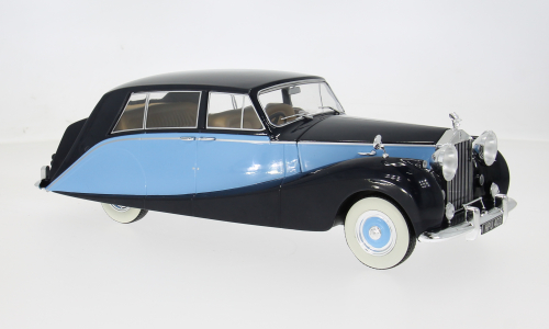 Rolls Royce Silver Wraith Empress by Hooper 1956 Zwart/Lichtblauw - 1:18